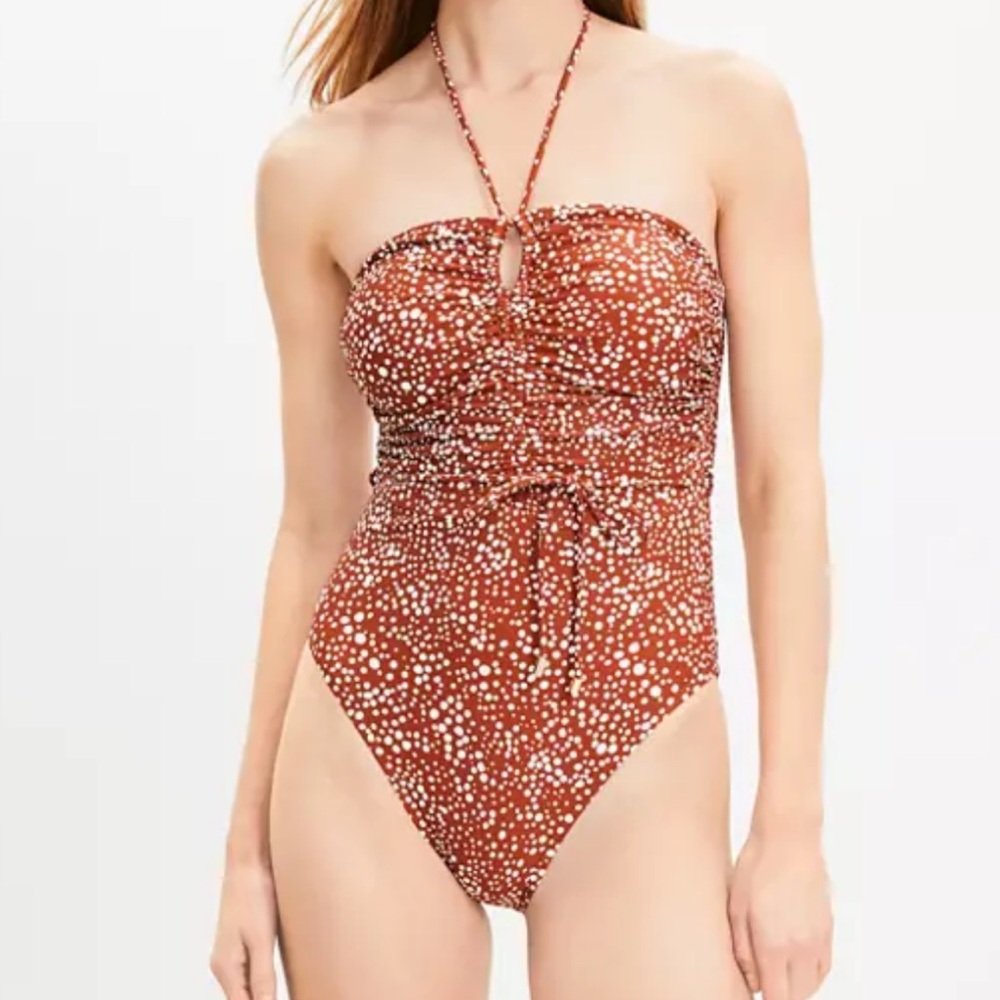 LOFT Rust Speckled One-Piece Swimsuit